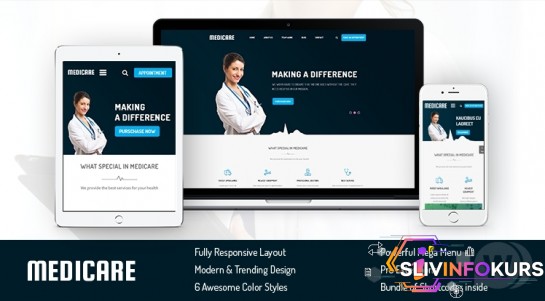 скачать бесплатно [Smartaddons] SJ Medicare v3.9.6 - премиальный шаблон Joomla для сайтов медицинских услуг