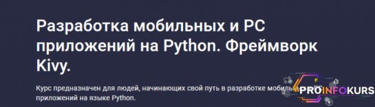 скачать бесплатно [Stepik] Разработка мобильных и PC приложений на Python. Фреймворк Kivy (2024)