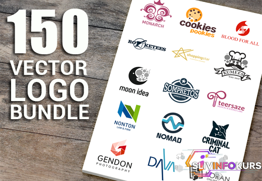 скачать бесплатно [Inkydeals] 150 High Quality Vector Logo Templates
