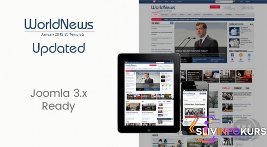 скачать бесплатно [Smartaddons] SJ WorldNews v3.9.6 - шаблон Joomla для новостных сайтов
