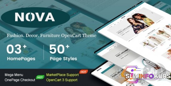 скачать бесплатно [Themeforest] Nova v1.0.0 - шаблон на тему моды и мебели OpenCart 3