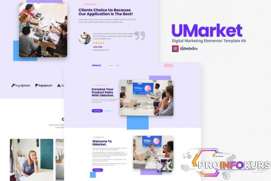 скачать бесплатно [Themeforest] UMarket - Digital Marketing Elementor Template Kit