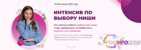 скачать бесплатно [Валерия Тетенькина] Интенсив по выбору ниши на Wildberries (2022)